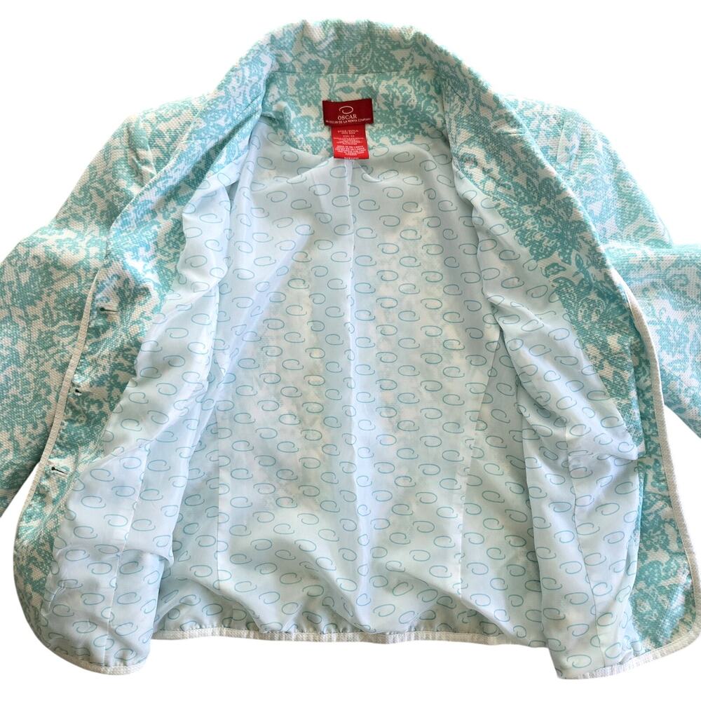 Oscar by Oscar de la Renta Blazer Womens 12 Cotton Floral Classic Preppy Twee - Picture 7 of 13